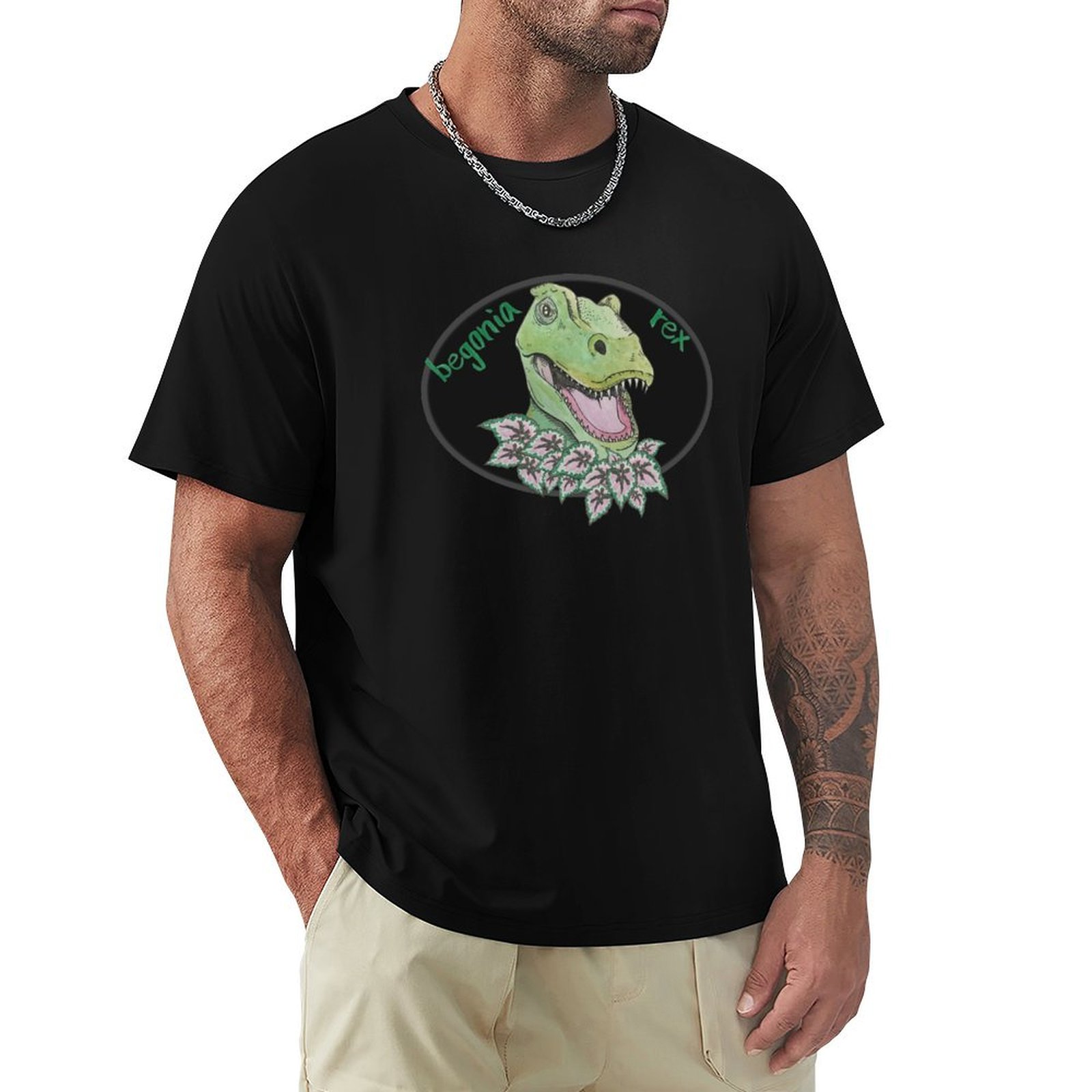 Begonia Rex - T-shirt T rex begonia, maglietta casual